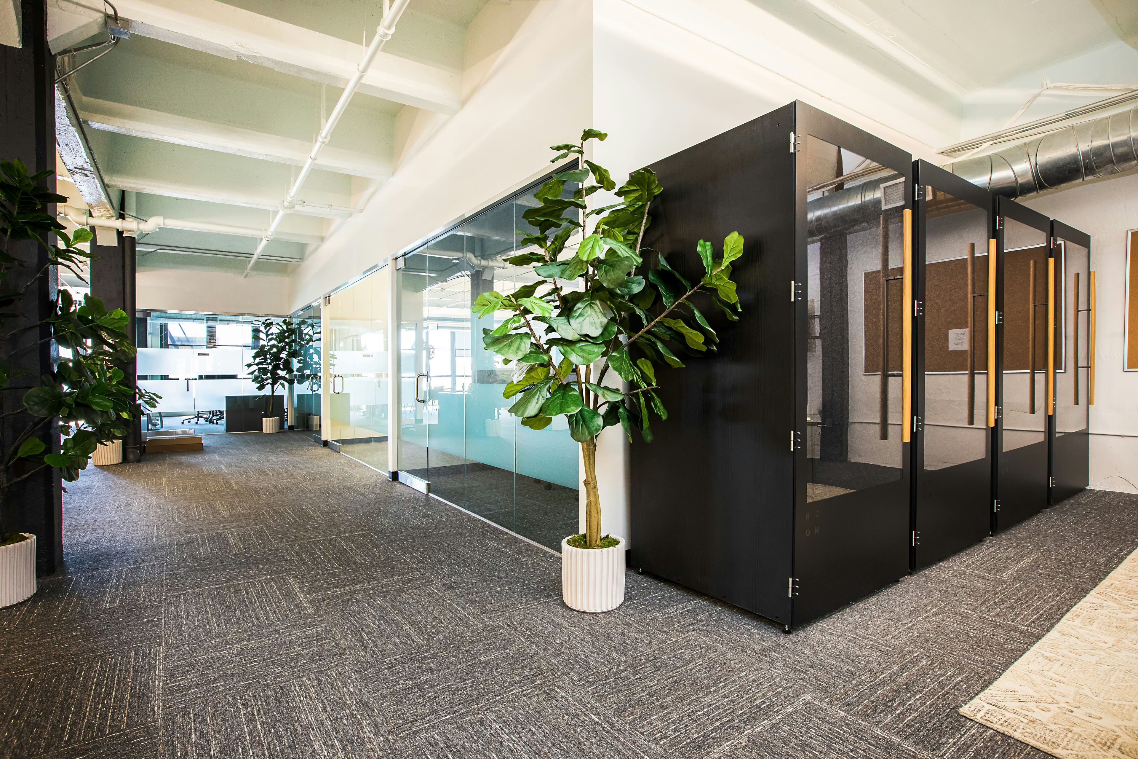 Modern office with integrated technology solutions